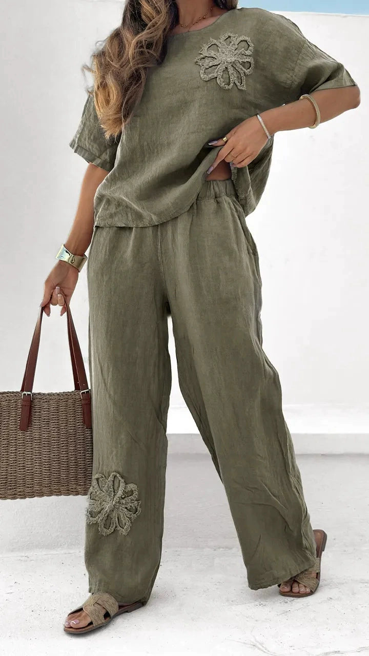 ALESSIA COTTON-LINEN TWO-PIECE SET
