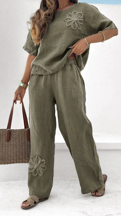 ALESSIA COTTON-LINEN TWO-PIECE SET