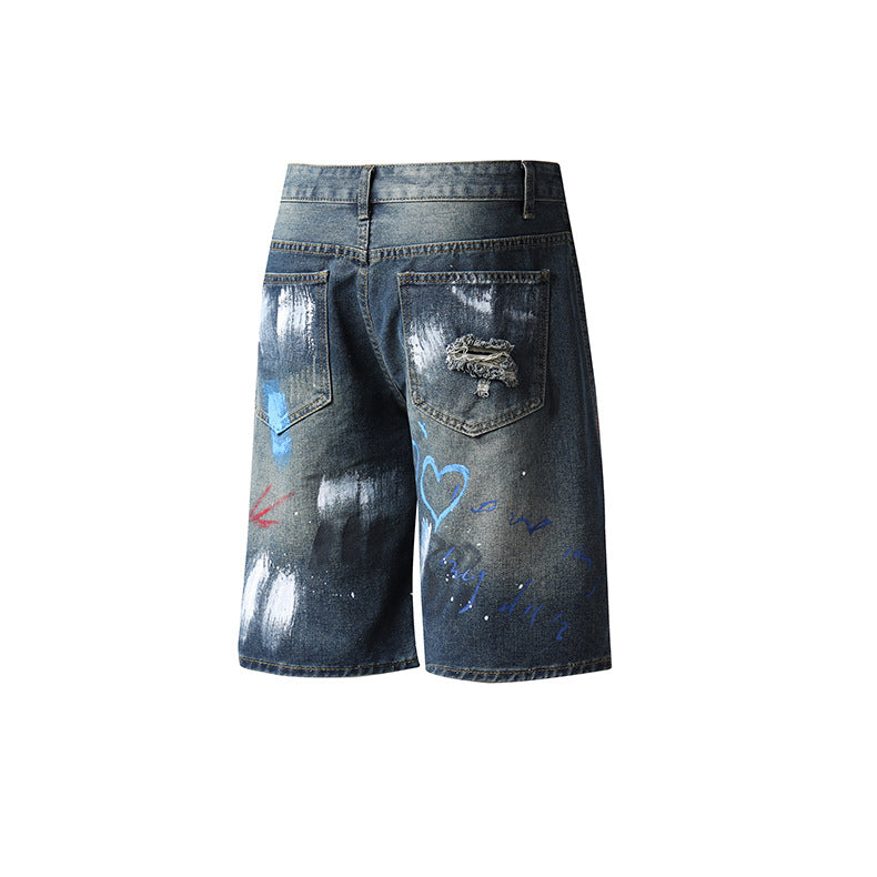 BECKETT PAINT SPLASH DENIM SHORTS