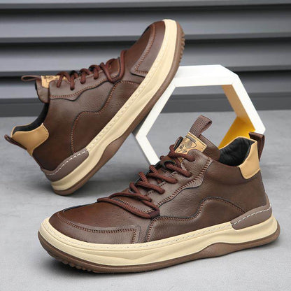 ZANETTI LEATHER TRAINERS
