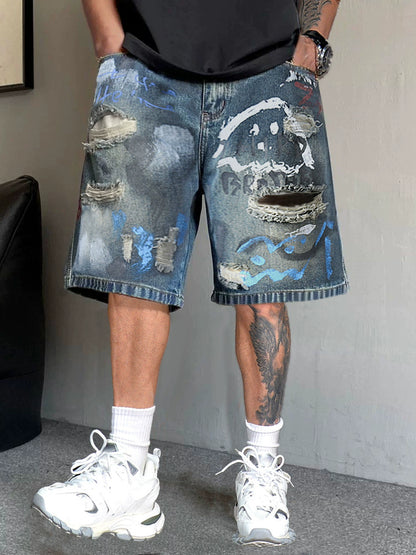 BECKETT PAINT SPLASH DENIM SHORTS