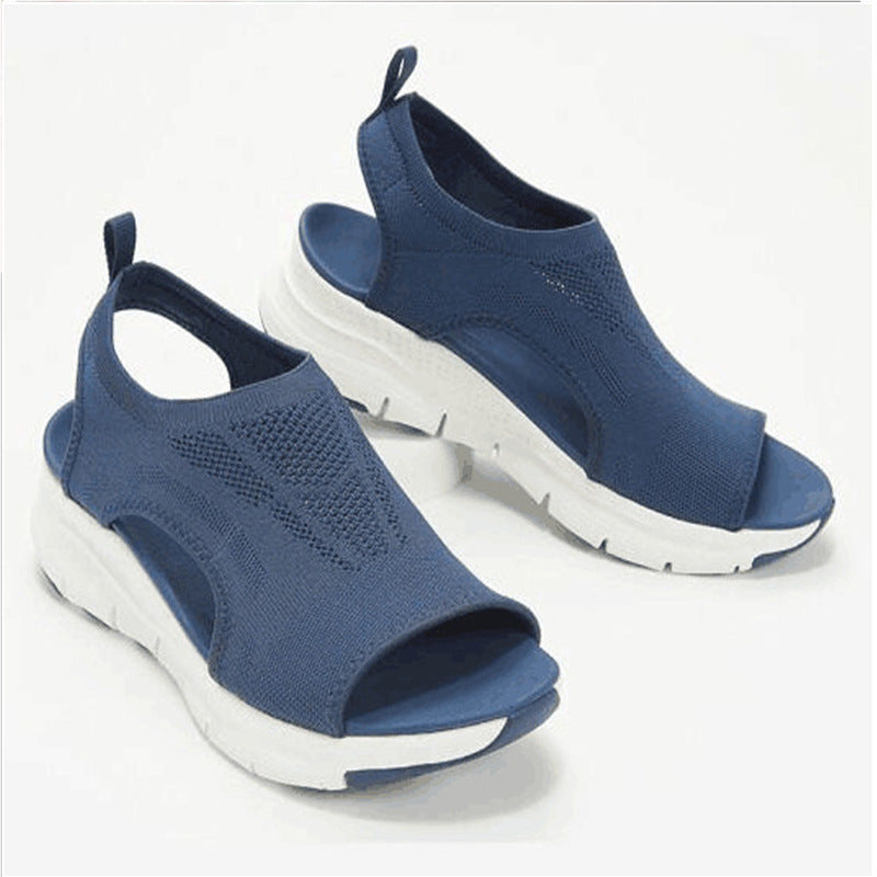 VELORA LOW HEEL PEEP-TOE SANDALS