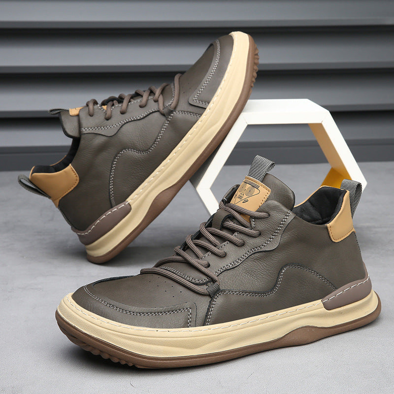 ZANETTI LEATHER TRAINERS