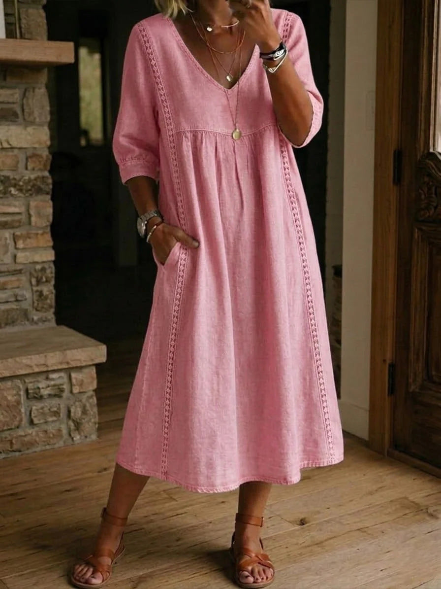 Luna Lace Denim Dress