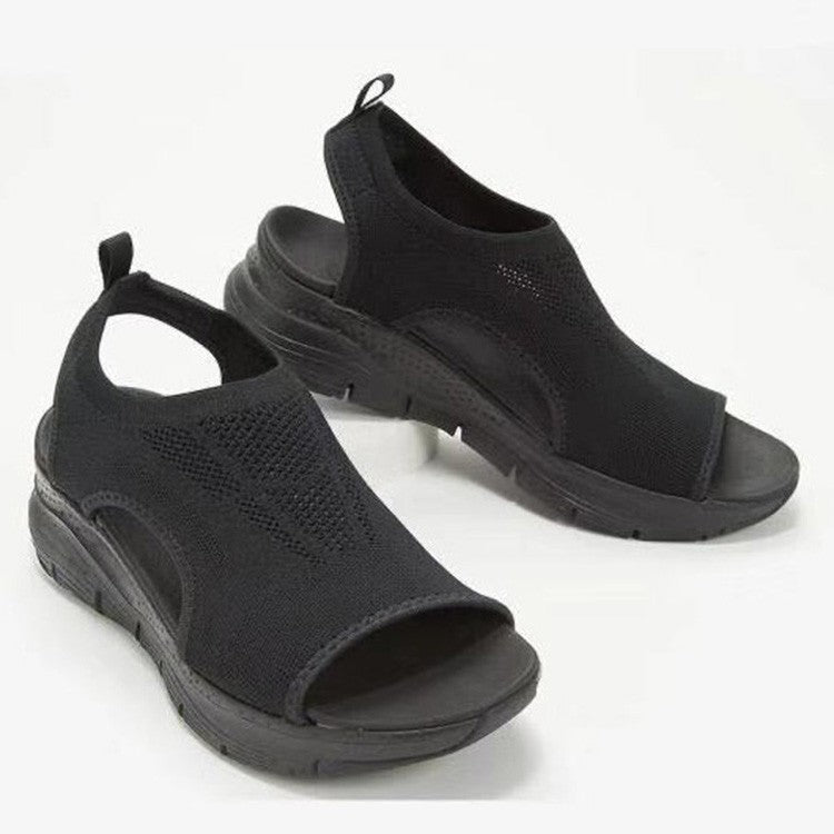 VELORA LOW HEEL PEEP-TOE SANDALS