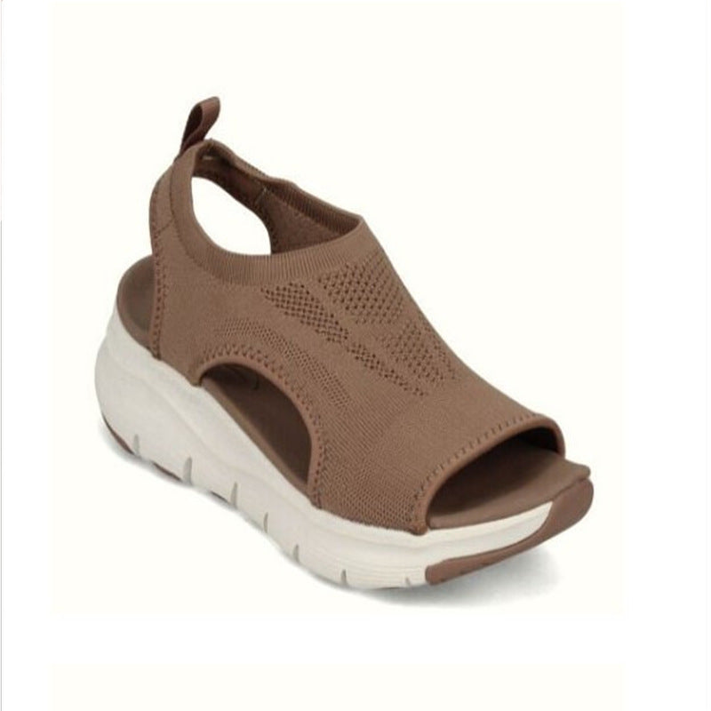 VELORA LOW HEEL PEEP-TOE SANDALS