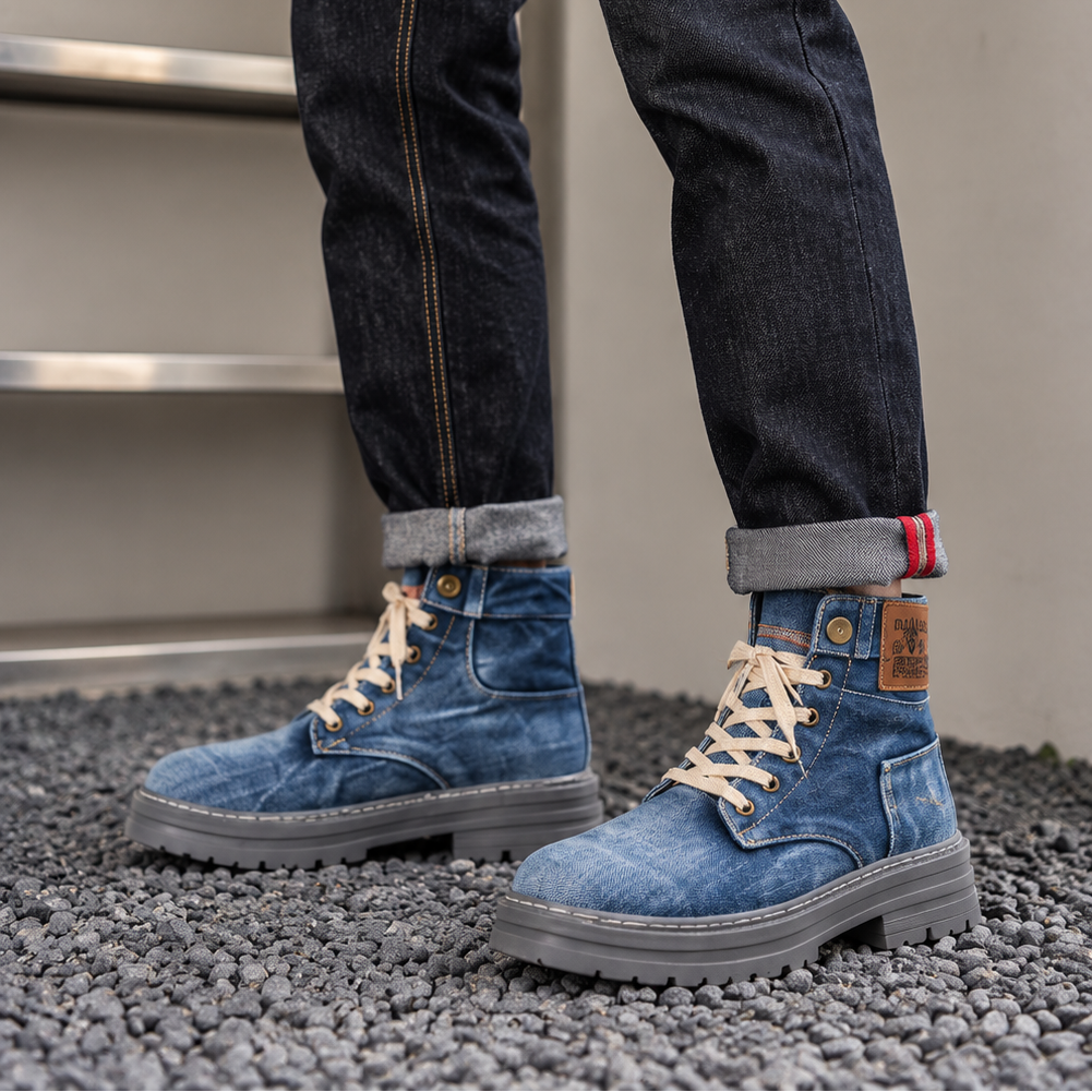 Men's Vintage Denim Boots