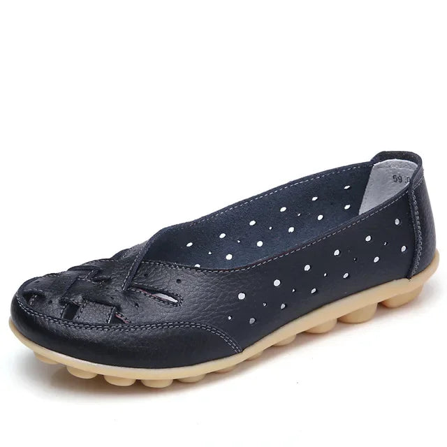 Amelie Breathable Leather Loafers for Sensitive Feet