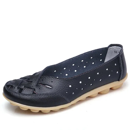 Amelie Breathable Leather Loafers for Sensitive Feet