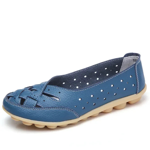 Amelie Breathable Leather Loafers for Sensitive Feet