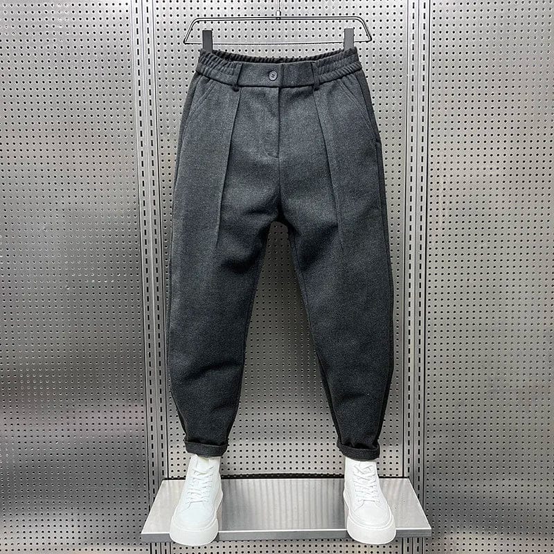 Brushed Cotton Pleated Trousers