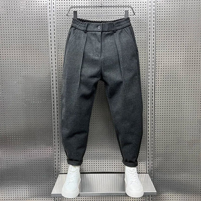 Brushed Cotton Pleated Trousers