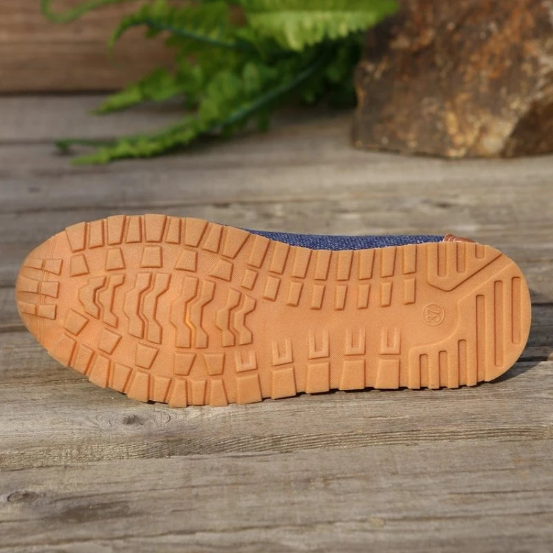 Avery Denim Buckle Loafers for Sensitive Feet