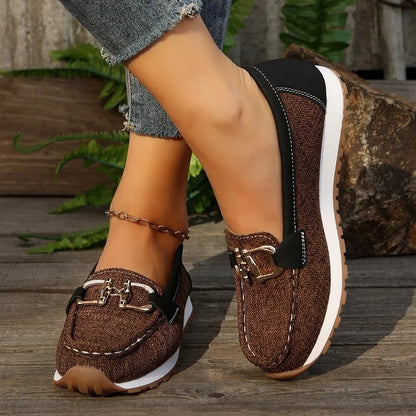 Avery Denim Buckle Loafers for Sensitive Feet