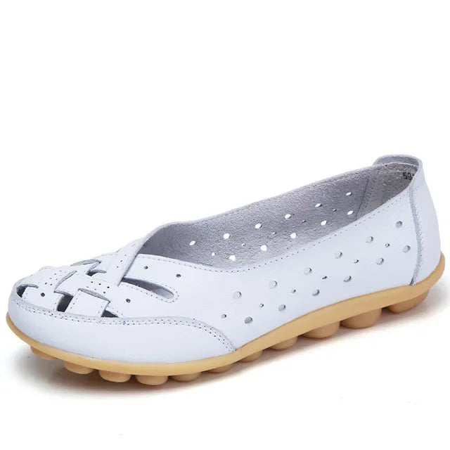 Amelie Breathable Leather Loafers for Sensitive Feet