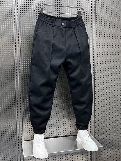Brushed Cotton Pleated Trousers