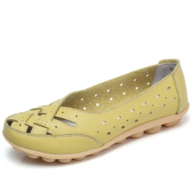 Amelie Breathable Leather Loafers for Sensitive Feet