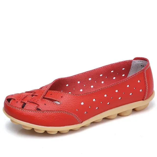 Amelie Breathable Leather Loafers for Sensitive Feet