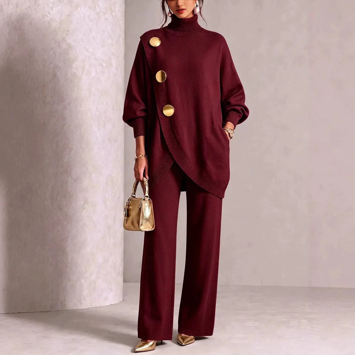 Women's Elegant Two-Piece Knit Set