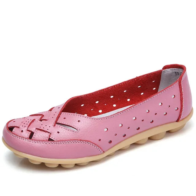 Amelie Breathable Leather Loafers for Sensitive Feet