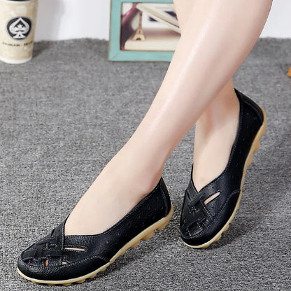 Amelie Breathable Leather Loafers for Sensitive Feet