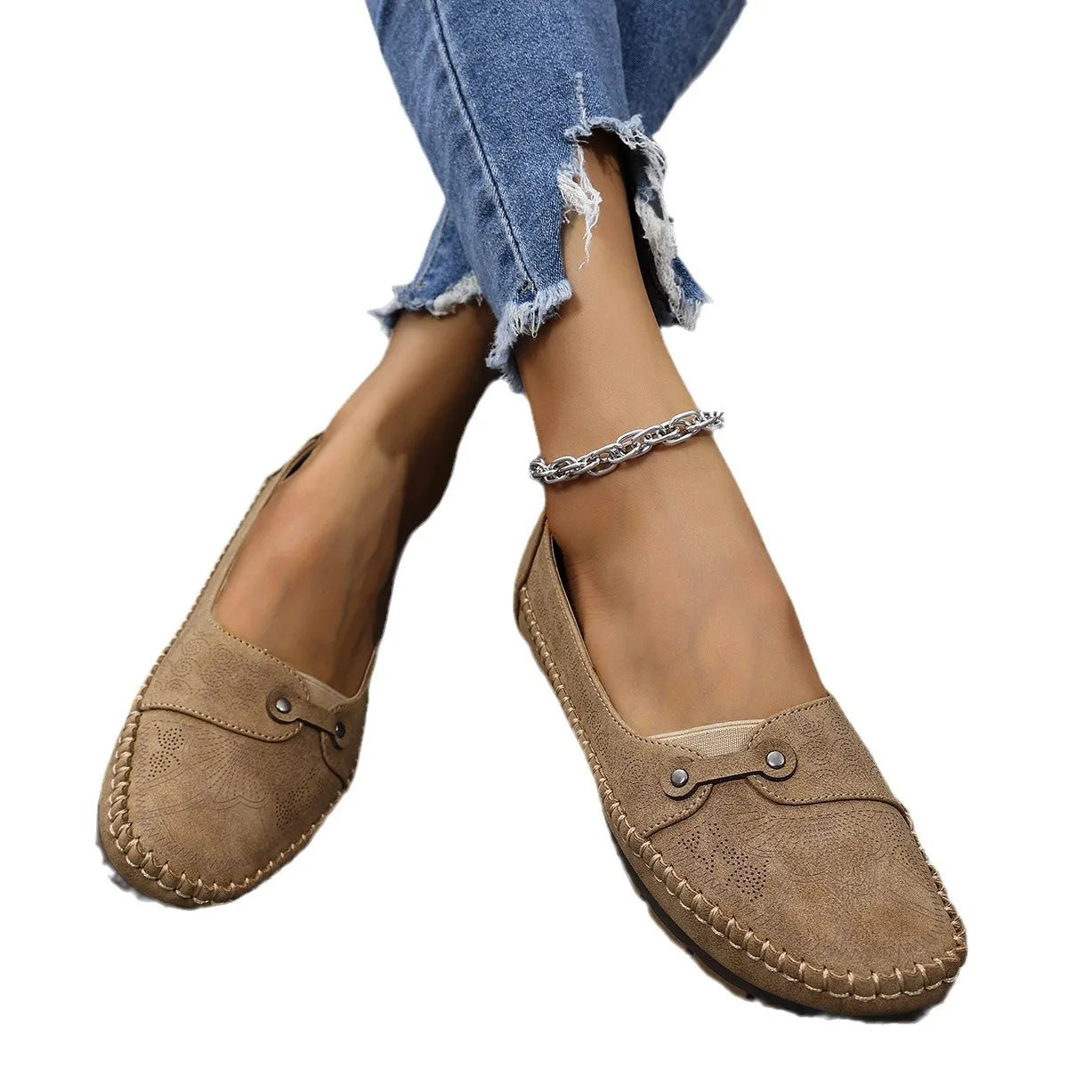 Margot Vintage Stitched Loafers for Sensitive Feet