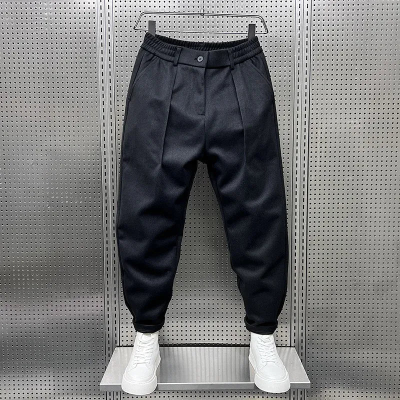 Brushed Cotton Pleated Trousers