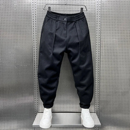 Brushed Cotton Pleated Trousers