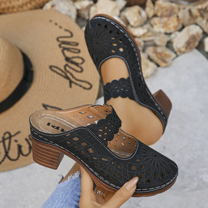 Women's orthopedic sandals with cutouts and breathable lining for all-day comfort