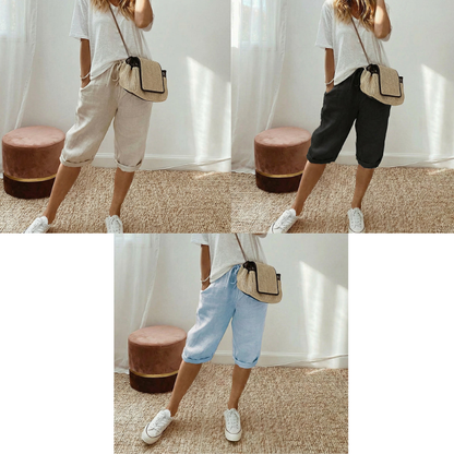 AUBREY COTTON LINEN CAPRI PANTS
