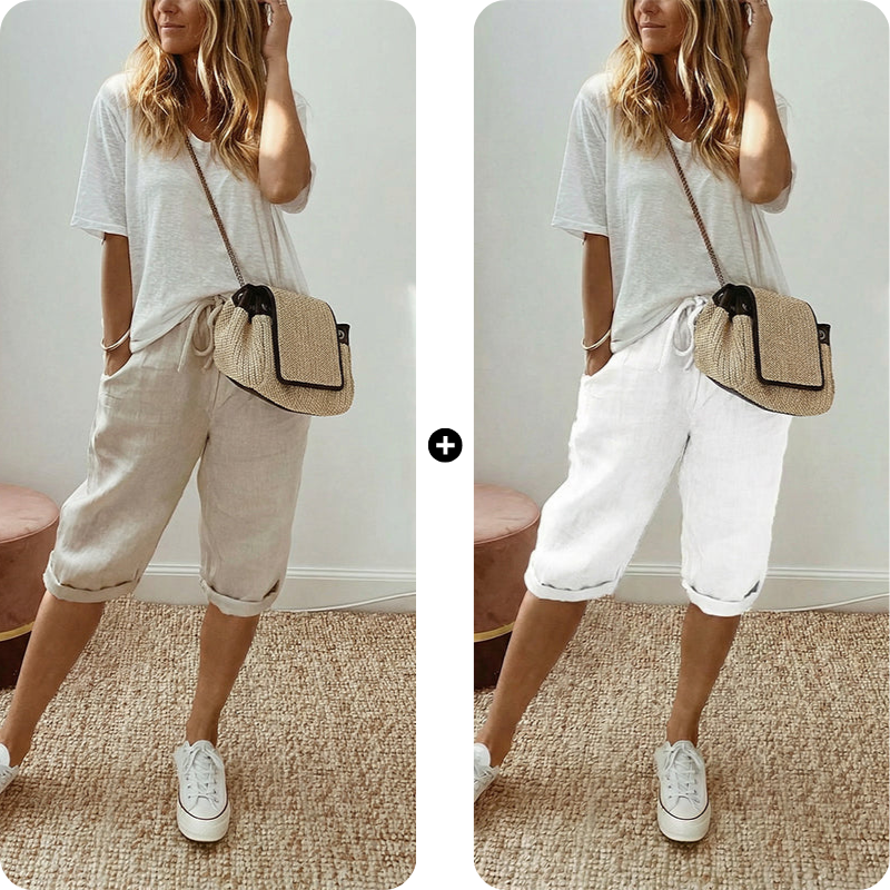 AUBREY COTTON LINEN CAPRI PANTS