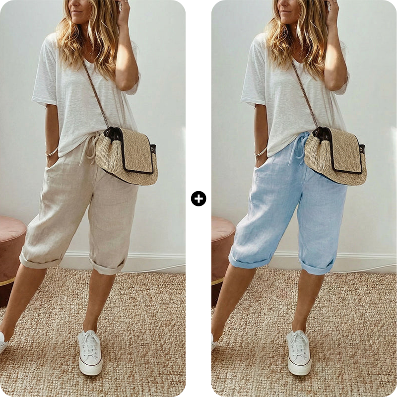 AUBREY COTTON LINEN CAPRI PANTS