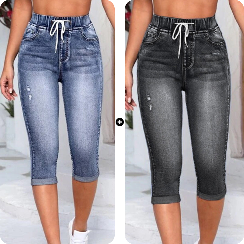 MADISON HIGH-WAIST DRAWSTRING JEANS