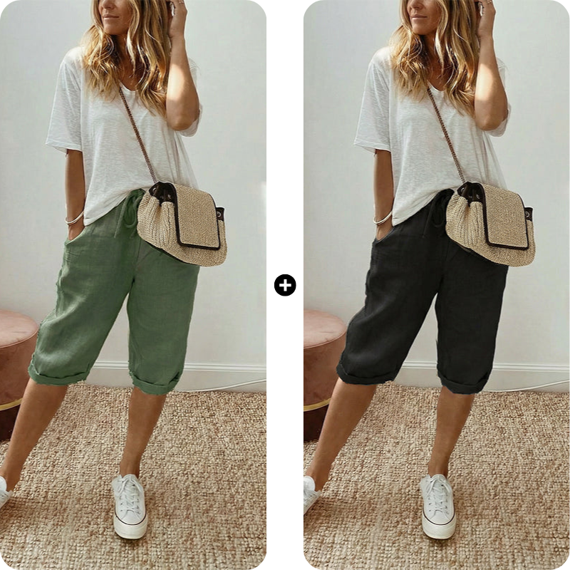 AUBREY COTTON LINEN CAPRI PANTS
