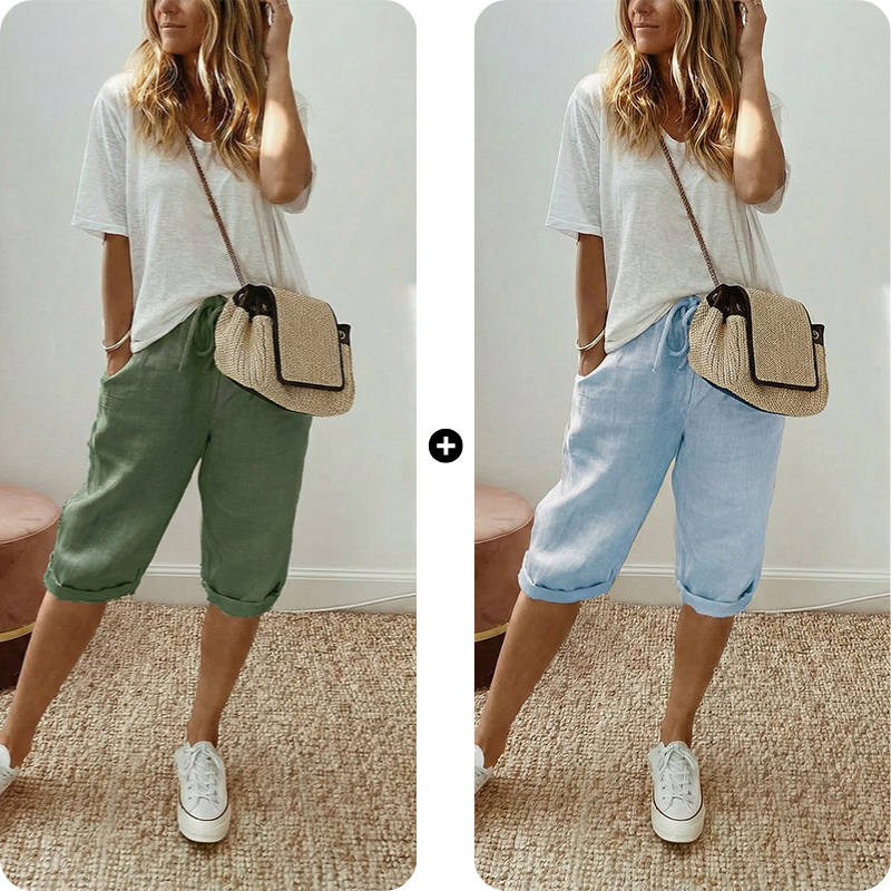AUBREY COTTON LINEN CAPRI PANTS