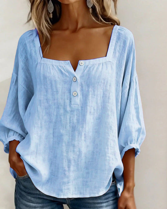 VELORA SQUARE-NECK BLOUSE