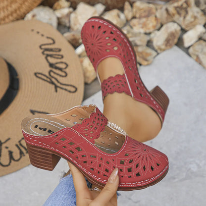 Women's orthopedic sandals with cutouts and breathable lining for all-day comfort