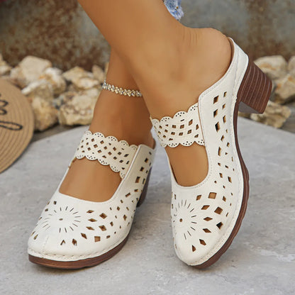 Women's orthopedic sandals with cutouts and breathable lining for all-day comfort