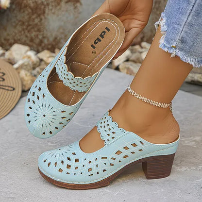 Women's orthopedic sandals with cutouts and breathable lining for all-day comfort