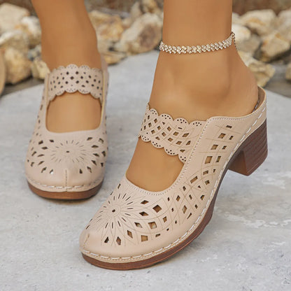 Women's orthopedic sandals with cutouts and breathable lining for all-day comfort