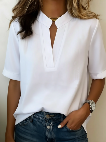 MARGAUX CHIC V-NECK BLOUSE