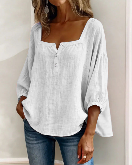 VELORA SQUARE-NECK BLOUSE