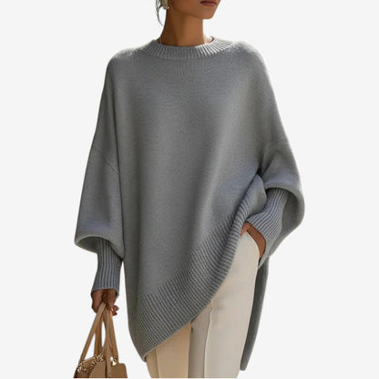 Helene Draped Asymmetric Poncho