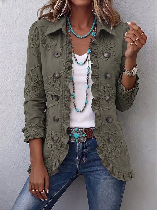 Embroidered Ruffle Jacket