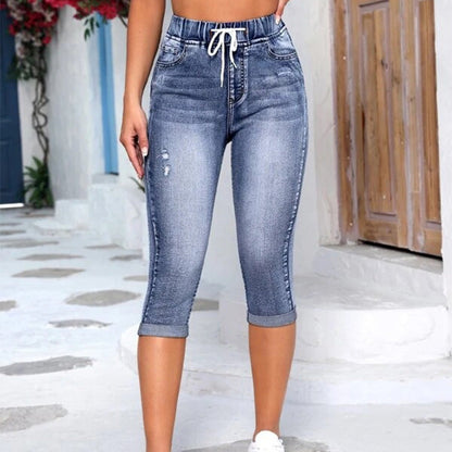 MADISON HIGH-WAIST DRAWSTRING JEANS