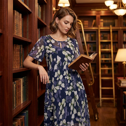 SAVANNAH FLORAL CHIFFON DRESS