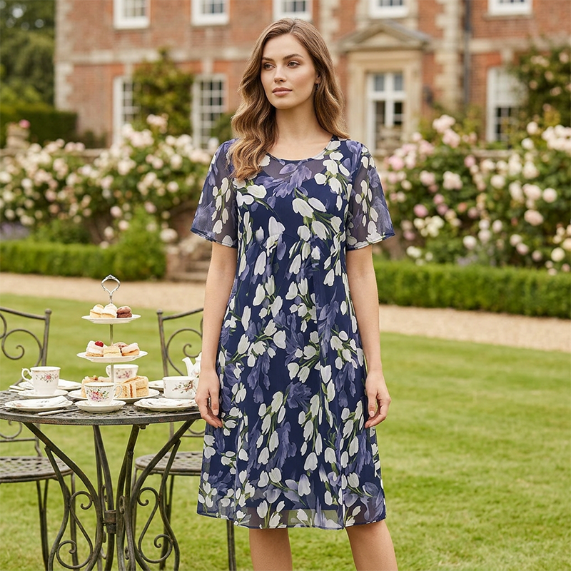 SAVANNAH FLORAL CHIFFON DRESS