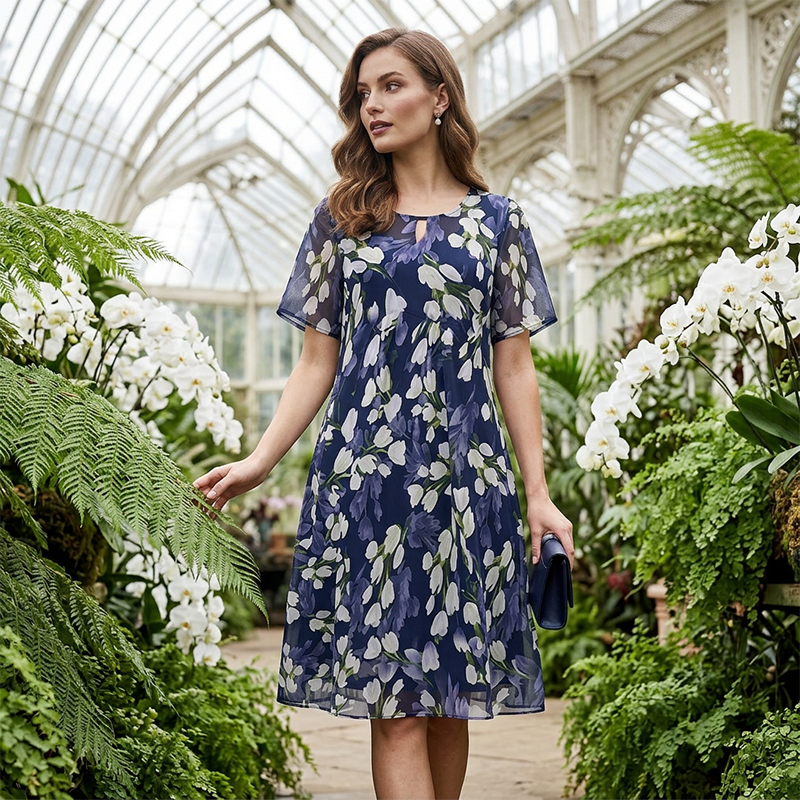 SAVANNAH FLORAL CHIFFON DRESS