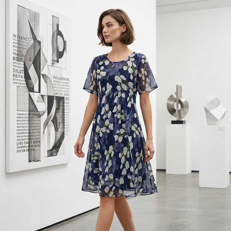 SAVANNAH FLORAL CHIFFON DRESS
