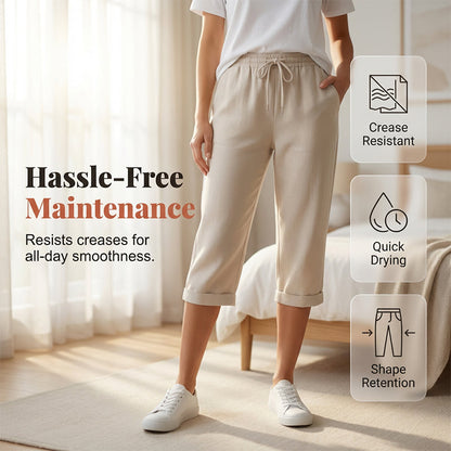 AUBREY COTTON LINEN CAPRI PANTS